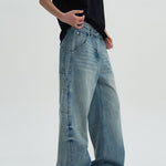 Ladova Loose Wide-Leg Washed Jeans for Men