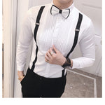 Ladova Autumn Pull Strap Long-Sleeve Formal Shirt for Men