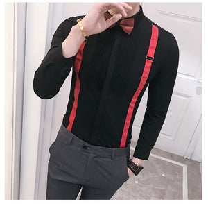 Ladova Autumn Pull Strap Long-Sleeve Formal Shirt for Men