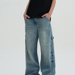 Ladova Loose Wide-Leg Washed Jeans for Men