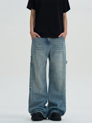 Ladova Loose Wide-Leg Washed Jeans for Men