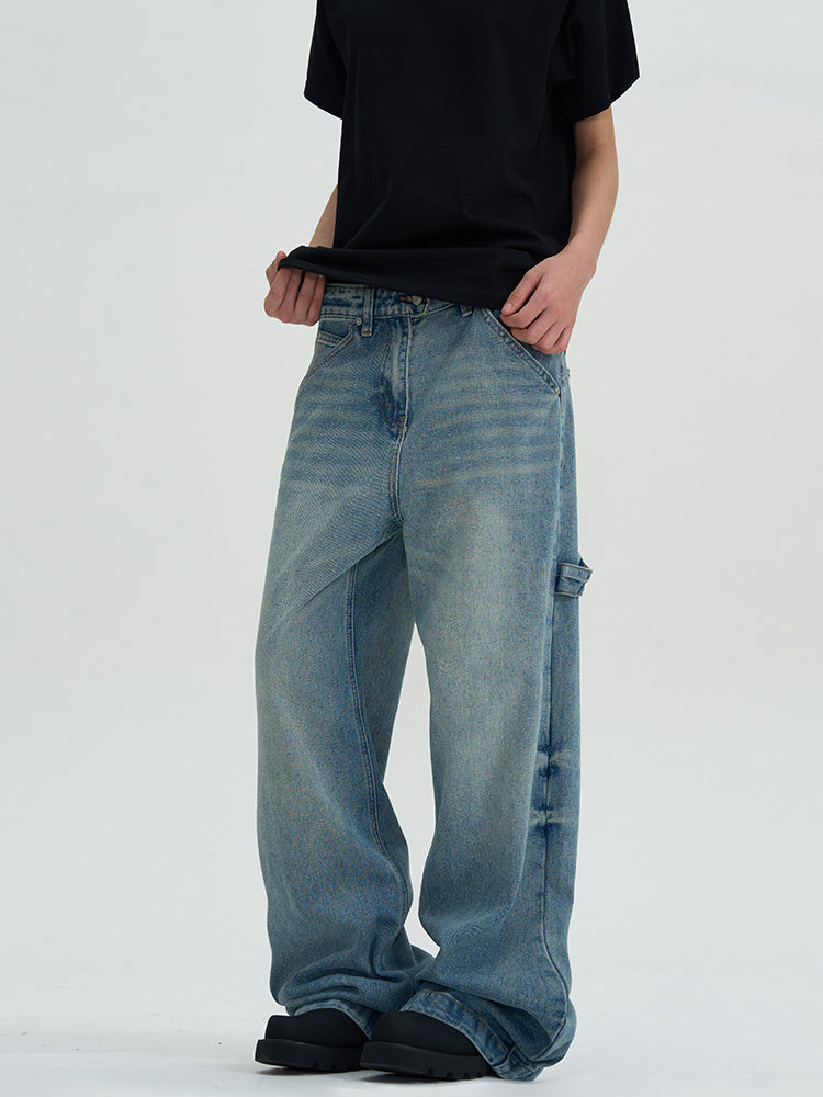 Ladova Loose Wide-Leg Washed Jeans for Men