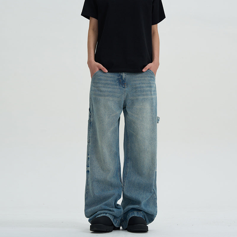 Ladova Loose Wide-Leg Washed Jeans for Men