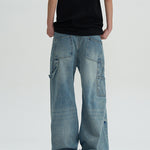 Ladova Loose Wide-Leg Washed Jeans for Men