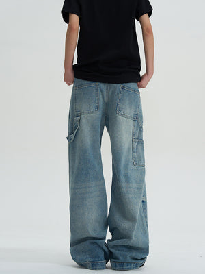 Ladova Loose Wide-Leg Washed Jeans for Men
